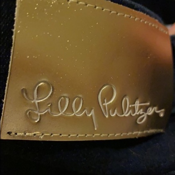 Lilly Pulitzer: Blue Dark Rinse Wash Frayed Hem Skinny Jeans - Picture 2 of 10